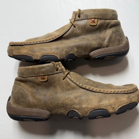 Twisted X Mens Original Chukka Driving Moc Brown Leather Shoes MDM0001 Size 8.5M main image 6